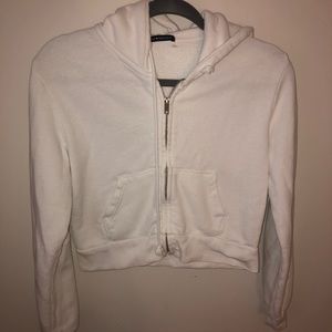 Brandy Melville White Zip Up Jacket